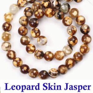Leopard Skin Jasper  15" Strand